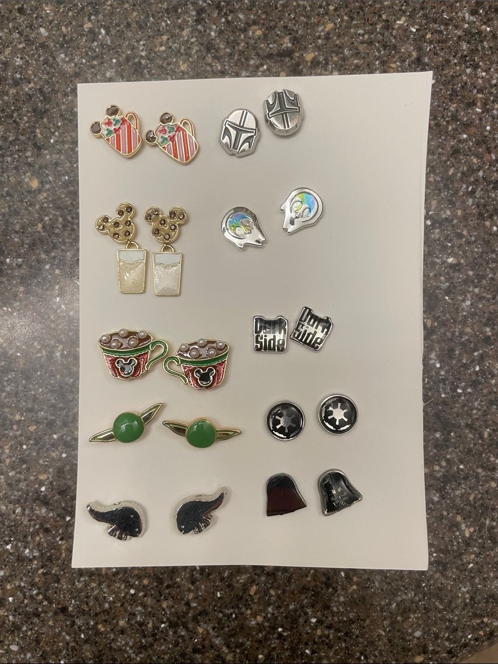 Disney assorted Green Character Earring Set. 10 pairs.